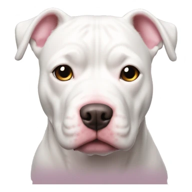 white fluffy pitbull with pink nose  sticker