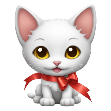 kitten with ribbon sticker