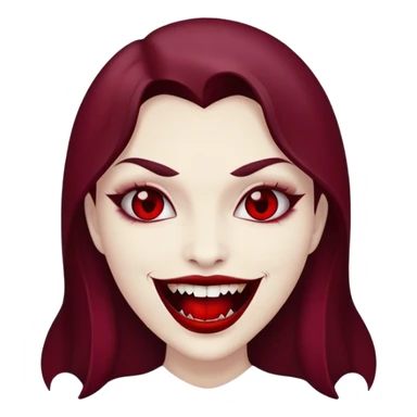 Burgundy vampire smile sticker