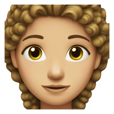 brown haired green eyes girl with crown kn sticker