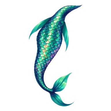 green aqua coloured siren mermaid tail only sticker