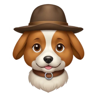 Dog with a had sticker