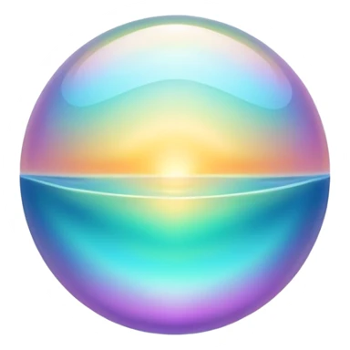 Elegant floating orb with subtle style essence waves, inspirational energy aura, minimalist glow sticker