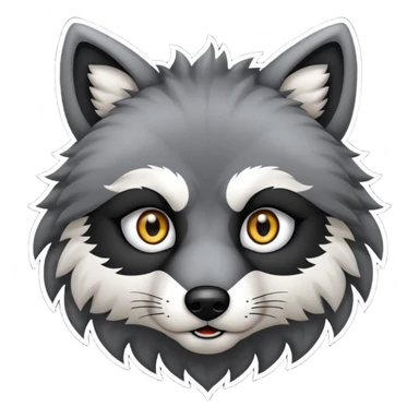Um lobo preto e um lobo branco sticker