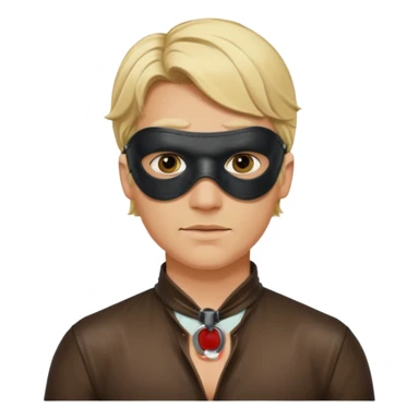 blonde man with leather eye mask and leather halter neck blouse sticker
