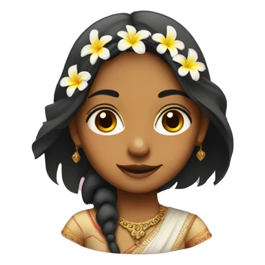 Indian girl wearing frangipani sticker