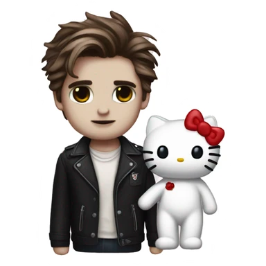 hello-kitty with Edward cullen   sticker