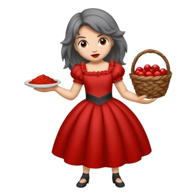 Lobo macho comiendo a la niña del cuento caperucita roja sticker