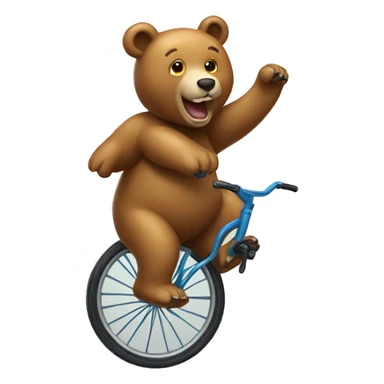 Bear on unicycle sticker