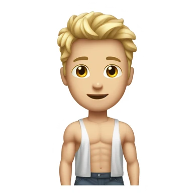 WHITE -muscle-boy WITH tank top sticker