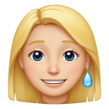 straight smile face with tears sticker
