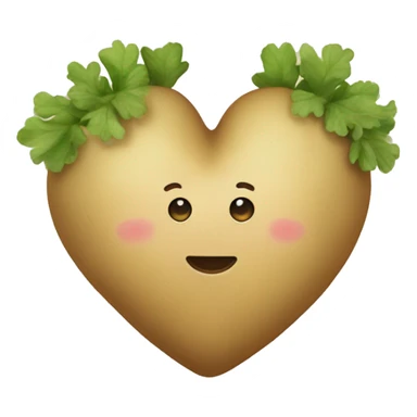 beige heart with potatoes garland  sticker