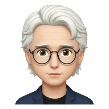timothee chalamet with white hair and glasses sticker