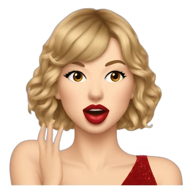 Taylor swift giving a kiss sticker