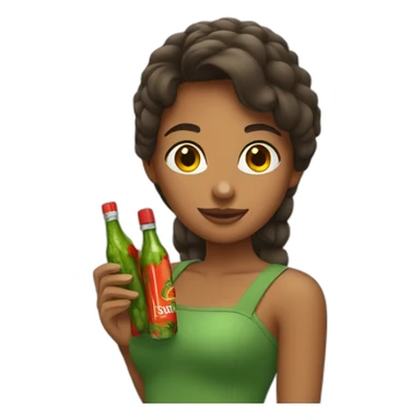 girl with tabasco and pickels sticker