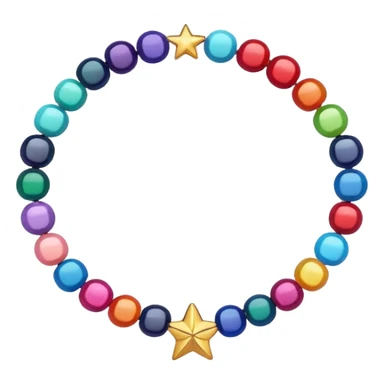 colourful round beaded bracelet with some star beads sticker