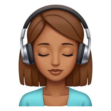 Woman listening to music with closed eyes sticker