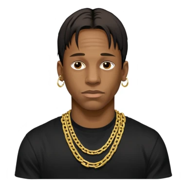 Travis Scott with gold chain necklace  sticker