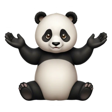Panda shrugging his shoulders and hands sticker