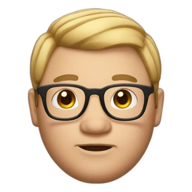 Memoji of a fat guy that uses glasses and an earring sticker