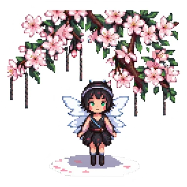 fairy and cherry blossom tree sticker