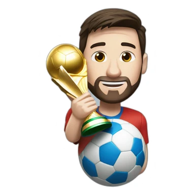 messi holding the world cup sticker