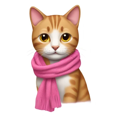 Cat wearing a pink scarf sticker