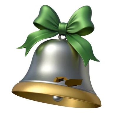  silver christmas bell with pine  sticker