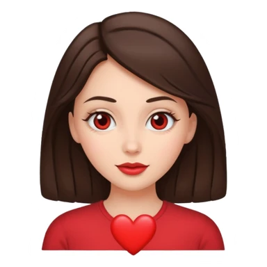 Brunette woman with heart eyes sticker