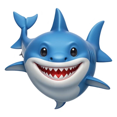 a shark with hands doing a heart sticker