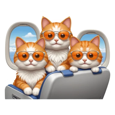 4 happy cats on an airplane sticker