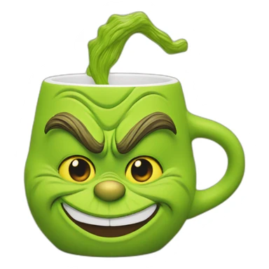 Grinch face shaped mug sticker