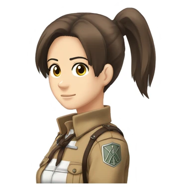 Sasha Braus brown hair hair in a ponytail anime attack on titan sticker