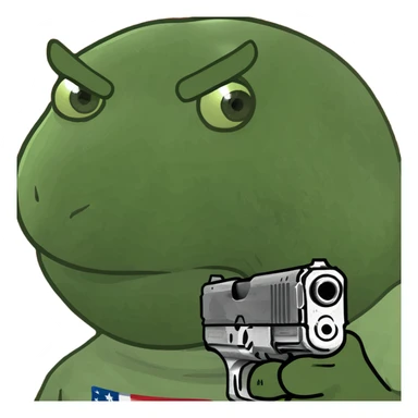 A guy that has a amarican flag and a gun in the other hand sticker