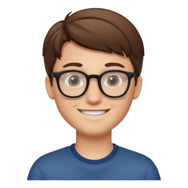 WHITE BOY, BROWN HAIR WARING GLASSES sticker