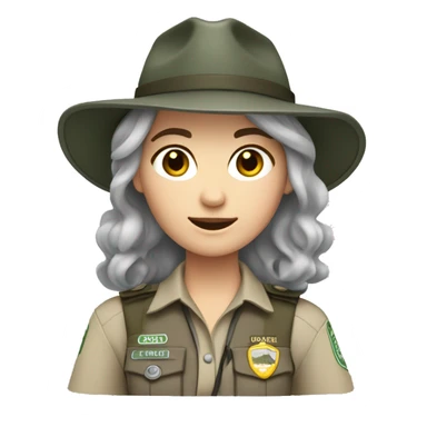 park ranger white girl dark gray hair including arms sticker