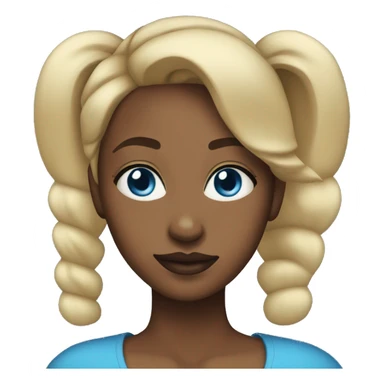 black woman blonde ponytail blue eyes full lips sticker