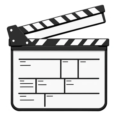 extreme minimalism clapperboard, single line drawing, barely recognizable outline sticker