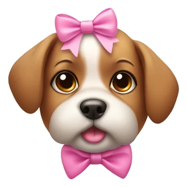 Cute dog with pink bow sticker