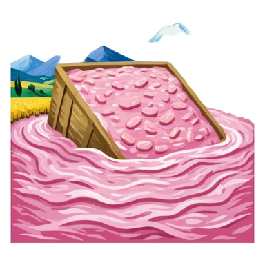 van gogh slop style pink SPAM art landscape sticker