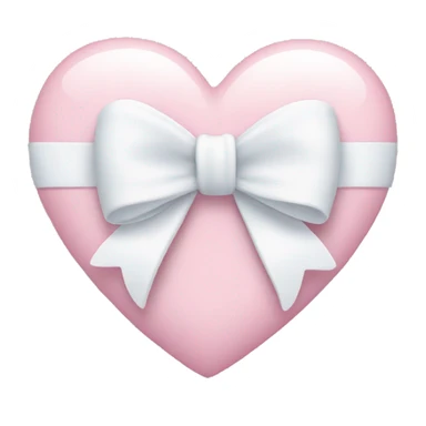 Pastel pink heart with white bow sticker