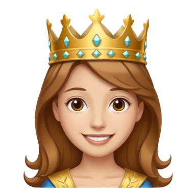 Kumral kahverengi saçlı bir kadın kafasında taç sticker