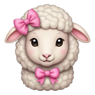 cute little sheep with pink bow sticker