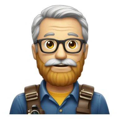 old photographer, beard, camera sony sticker