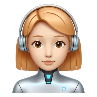 AI Ptch Agent holo-human-like Cyber AI face, warm, calm and friendly. Holographic look.Soft AI face with a listening, welcoming expression, minimal facial lines, calm eyes. Minimalistic presentation. sticker