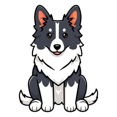 Border collie dog with only one black ear sticker