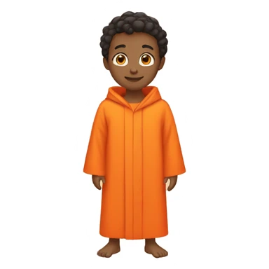 a kid in a bright orange robe sticker