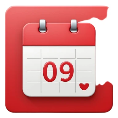 minimalistic Apple-style emoji icon of a calendar in 3D perspective, single date number centered, no text or month name, soft shadows, realistic glossy material, subtle depth, high-resolution, modern flat 3D design sticker