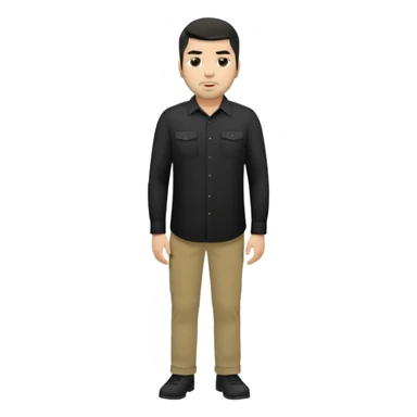 Chino Moreno long black shirt, khaki pants sticker