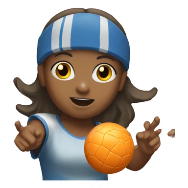 Girl playing handball  sticker
